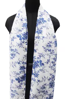 DesiButik Trends Beautiful Muslin Fabric White  Printed women scarf/Stoles With Tassels