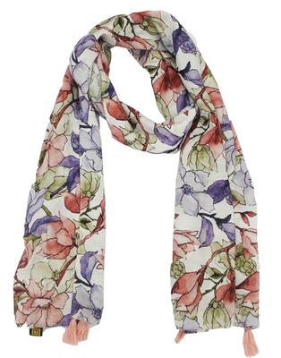 DesiButik Trends Gorgeous Muslin Fabric Multicolor Printed women scarf/Stoles With Tassels 4
