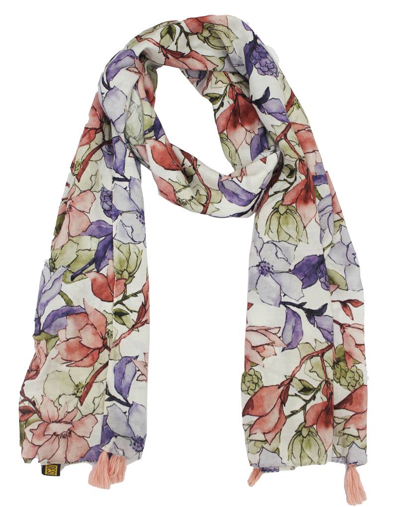 DesiButik Trends Gorgeous Muslin Fabric Multicolor Printed women scarf/Stoles With Tassels