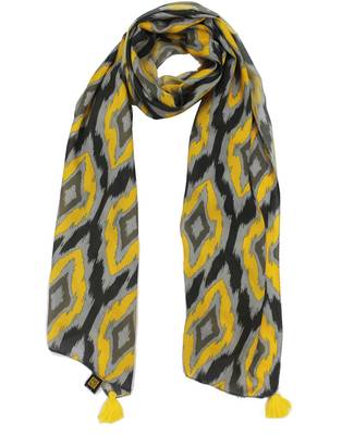 DesiButik Trends Decent Muslin Fabric Multicolor Printed women scarf/Stoles With Tassels 4