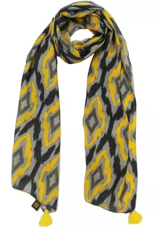 DesiButik Trends Decent Muslin Fabric Multicolor Printed women scarf/Stoles With Tassels
