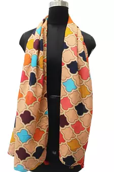 DesiButik Trends Divine Muslin Fabric Multicolor Printed women scarf/Stoles With Tassels