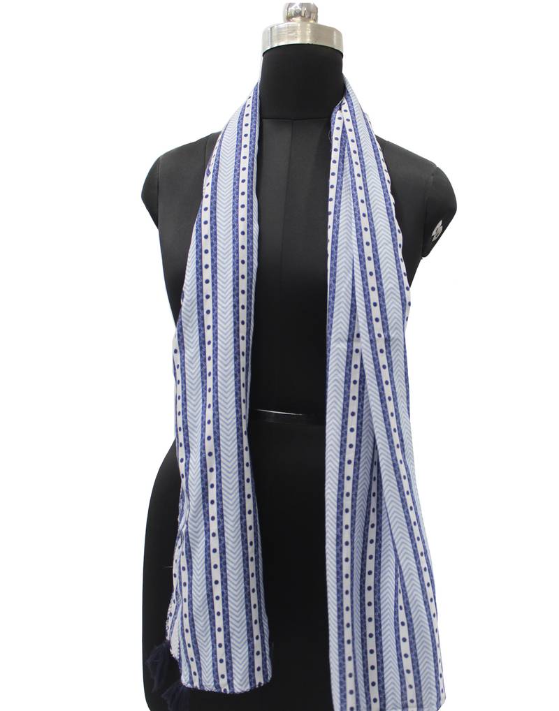 DesiButik Trends Stunning Muslin Fabric Multicolor Printed women scarf/Stoles With Tassels