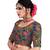 Multicolor Flower  Embroidered Cotton Silk Readymade Saree Blouse