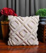 Cotton Diamond Shaggy Pink Cushion