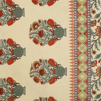 Cotton Floral Print Queen Size BedSheet for Double Bed with 2 Pillow Covers Set (Orange) 2
