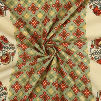 Cotton Floral Print Queen Size BedSheet for Double Bed with 2 Pillow Covers Set (Orange) 3