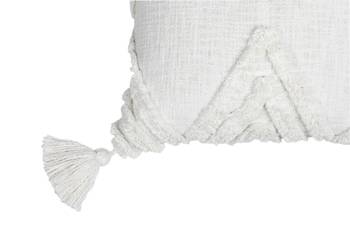 Cotton White Tribal Boho Shaggy Pattern with Tassel for Home Decorative 18" X 18" Inches 3