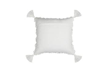Cotton White Tribal Boho Shaggy Pattern with Tassel for Home Decorative 18" X 18" Inches 4
