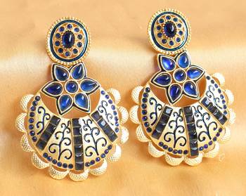 Beautiful Matte Finish Blue Earrings 1