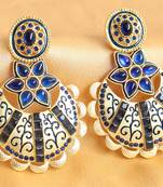 Beautiful Matte Finish Blue Earrings