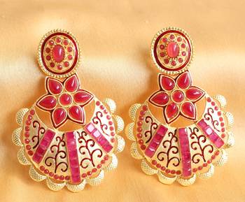 Beautiful Matte Finish Ruby Earrings 1