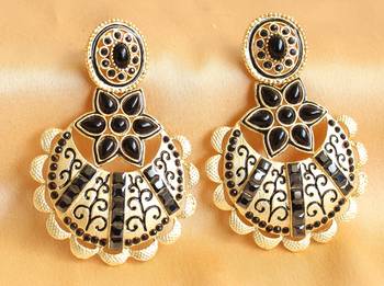 Beautiful Matte Finish Black Earrings 1