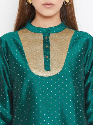 Olive printed silk tunics 5