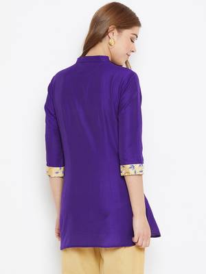 Purple embroidered silk tunics 2
