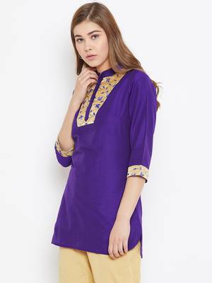 Purple embroidered silk tunics 3