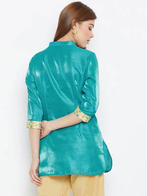 Green embroidered silk tunics 2