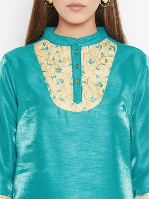 Green embroidered silk tunics 5