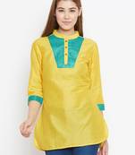 Yellow printed silk tunics