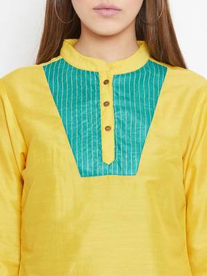 Yellow printed silk tunics 5