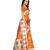 Orange Art Silk Printed Saree With Blouse For Women