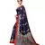 Blue Art Silk Printed Saree With Blouse For Women