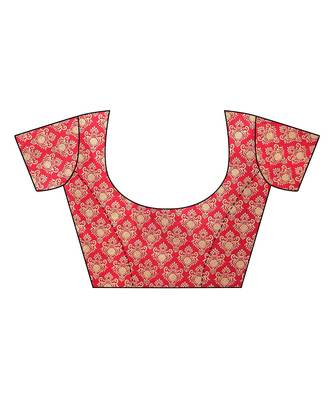 Red Art Silk Printed Saree With Blouse For Women 4