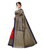 Blue Art Silk Printed Saree With Blouse For Women