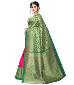 Green Art Silk Printed Saree With Blouse For Women
