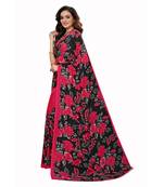 Pink Georgette Printed Saree With Blose For Women