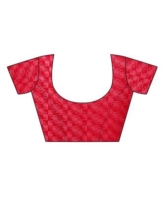 Pink Georgette Printed Saree With Blose For Women 4