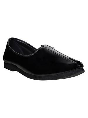 Vardhra Men's Black Patent Leather Casual Mojari/Jutti 1