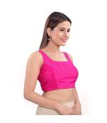 Salwar Studio Women's Pink Art Silk Readymade Saree Blouse