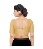 Salwar Studio Women's Gold Art Silk Readymade Saree Blouse