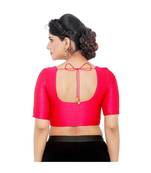 Salwar Studio Women's Pink Art Silk Readymade Saree Blouse