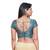 Salwar Studio Women's Dark Grey Jacquard Readymade Saree Blouse