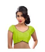 Salwar Studio Women's Pista Green Art Silk Readymade Saree Blouse