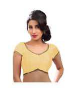 Salwar Studio Women's Cream Art Silk Readymade Saree Blouse