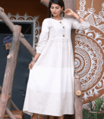 Cream Colored Cotton Slub Kurta