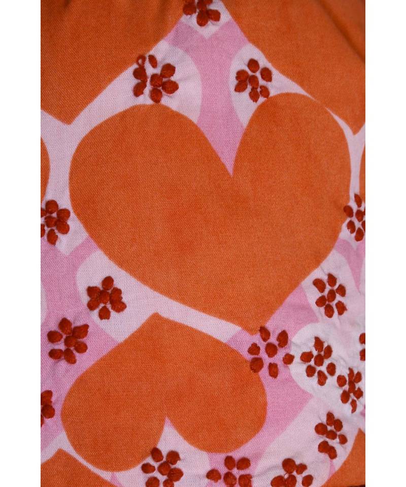 Ada Hand Embroidered Peach Cotton Lucknow Chikankari Potli With Pearl Work-A615056