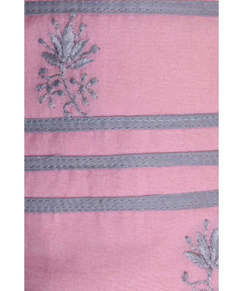 Ada Hand Embroidered Pink Cotton Lucknow Chikankari Potli-A494113