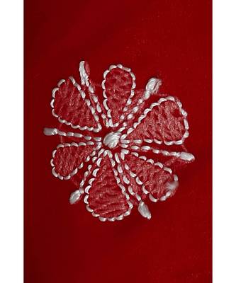 Ada Hand Embroidered Red Georgette Lucknow Chikankari Potli With Pearl Work- A507165 3
