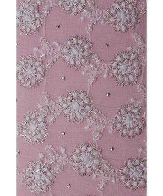 Ada Hand Embroidered Pink Pure Georgette Lucknow Chikankari Clutch With Muqaish Work- A606019 4