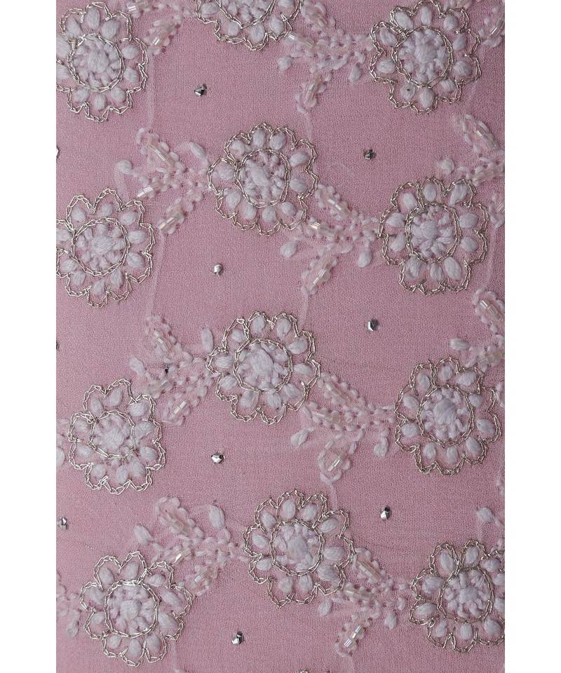 Ada Hand Embroidered Pink Pure Georgette Lucknow Chikankari Clutch With Muqaish Work- A606019