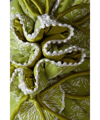Ada Hand Embroidered Parrot Green Cotton Lucknow Chikankari Potli- A606512 3