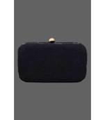 Ada Hand Embroidered Black Pure Georgette Lucknow Chikankari Clutch- A548979