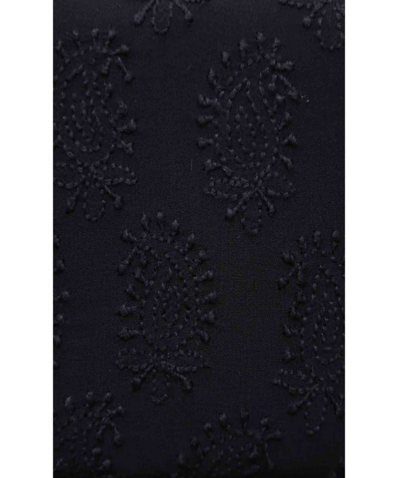 Ada Hand Embroidered Black Pure Georgette Lucknow Chikankari Clutch- A548979