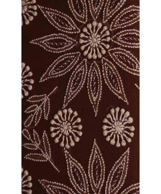 Ada Hand Embroidered Brown Pure Georgette Lucknow Chikankari Clutch- A548987 4