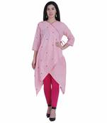 Pink printed cotton cotton-kurtis