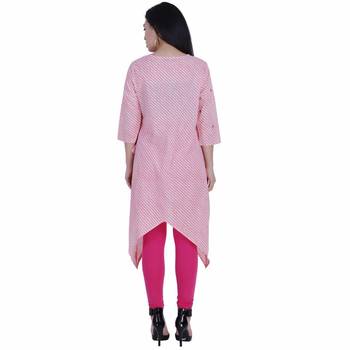 Pink printed cotton cotton-kurtis 2